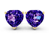 Yellow gold Heart Cut Tanzanite Stud Earrings_12