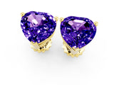 Yellow gold Heart Cut Tanzanite Stud Earrings_13