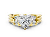 Yellow gold Heart Cut Three-Stone Channel Set Ring with Bar Prongs_61