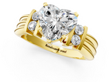 Yellow gold Heart Cut Three-Stone Channel Set Ring with Bar Prongs_62