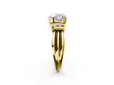 Yellow gold Heart Cut Three-Stone Channel Set Ring with Bar Prongs_63