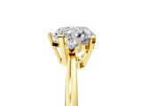 Yellow gold Heart Cut Three-Stone Solitaire Ring with Round Accent Diamonds and Four-Prong Setting_37