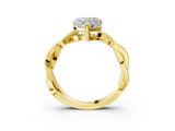 Yellow gold Heart Cut Twisted Pavé Band Solitaire Ring with Four-Prong Setting_87