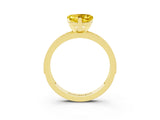 Yellow gold Heart Cut Yellow Sapphire Milgrain Pavé Engagement Ring with Four-Prong Setting_39