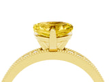 Yellow gold Heart Cut Yellow Sapphire Milgrain Pavé Engagement Ring with Four-Prong Setting_40