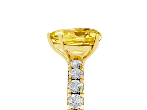 Yellow gold Heart Cut Yellow Sapphire Pavé Solitaire Engagement Ring with Four-Prong Setting_17