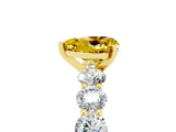 Yellow gold Heart Cut Yellow Sapphire Prong Setting with Side Stones on a Pave Band_29