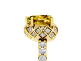 Yellow gold Heart Cut Yellow Sapphire Scalloped Halo Engagement Ring with Round Shared Prong Band_29