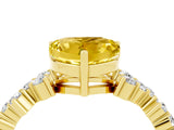 Yellow gold Heart Cut Yellow Sapphire Scattered Round Accent Ring with Prong Setting_16
