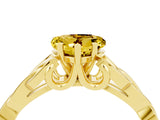 Yellow gold Heart Cut Yellow Sapphire Solitaire Celtic Knot Ring with Four-Prong Setting_40