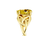 Yellow gold Heart Cut Yellow Sapphire Solitaire Celtic Knot Ring with Four-Prong Setting_41