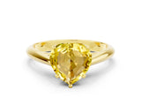 Yellow gold Heart Cut Yellow Sapphire Solitaire Engagement Ring with Cathedral Setting and Four-Prong Mount_24