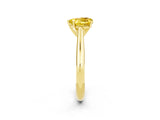 Yellow gold Heart Cut Yellow Sapphire Solitaire Engagement Ring with Cathedral Setting and Four-Prong Mount_26
