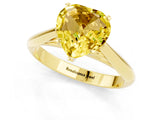 Yellow gold Heart Cut Yellow Sapphire Solitaire Engagement Ring with Cathedral Setting and Four-Prong Mount_31