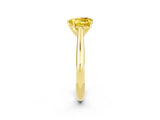 Yellow gold Heart Cut Yellow Sapphire Solitaire Engagement Ring with Cathedral Setting and Four-Prong Mount_32
