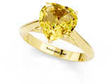 Yellow gold Heart Cut Yellow Sapphire Solitaire Engagement Ring with Cathedral Setting and Four-Prong Mount_73