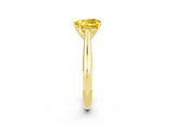 Yellow gold Heart Cut Yellow Sapphire Solitaire Engagement Ring with Cathedral Setting and Four-Prong Mount_74