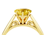 Yellow gold Heart Cut Yellow Sapphire Solitaire Engagement Ring with Cathedral Setting and Four-Prong Mount_76