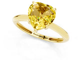 Yellow gold Heart Cut Yellow Sapphire Solitaire Engagement Ring with Classic Band and Four-Prong Setting_25