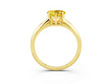 Yellow gold Heart Cut Yellow Sapphire Solitaire Engagement Ring with Classic Band and Four-Prong Setting_27