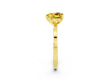 Yellow gold Heart Cut Yellow Sapphire Solitaire Engagement Ring with Classic Band and Four-Prong Setting_62