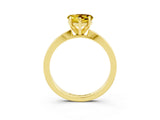 Yellow gold Heart Cut Yellow Sapphire Solitaire Engagement Ring with Classic Band and Four-Prong Setting_63