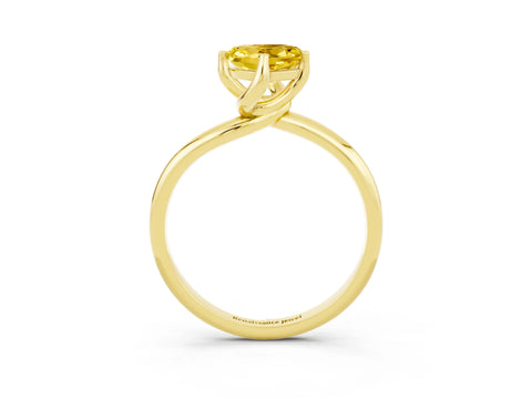 Yellow gold Heart Cut Yellow Sapphire Solitaire Engagement Ring with Four-Prong Setting and Classic Band_15
