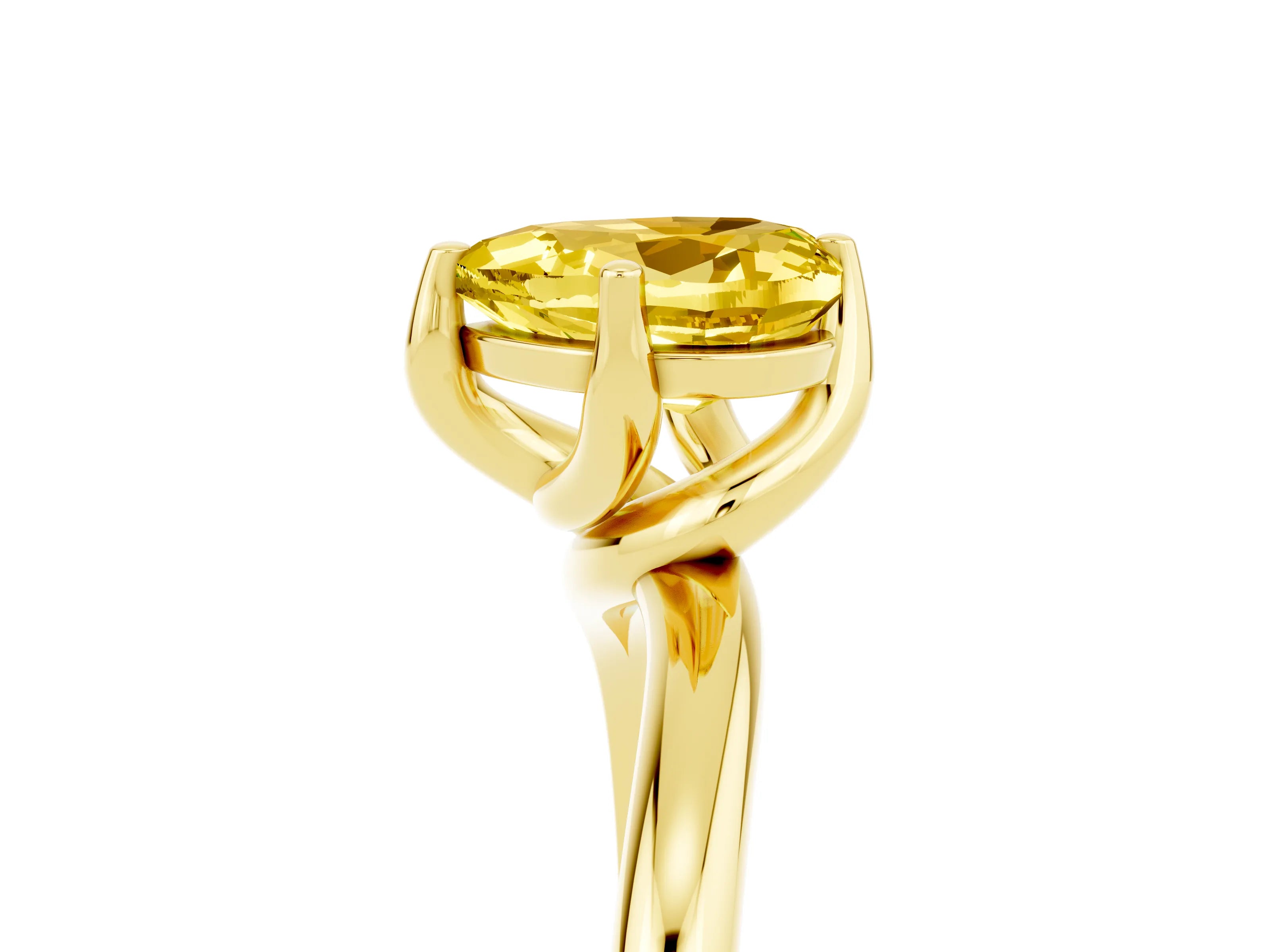 Yellow gold Heart Cut Yellow Sapphire Solitaire Engagement Ring with Four-Prong Setting and Classic Band_17