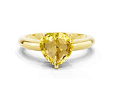 Yellow gold Heart Cut Yellow Sapphire Solitaire Engagement Ring with Round Band and Four-Prong Setting_24