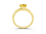 Yellow gold Heart Cut Yellow Sapphire Solitaire Engagement Ring with Round Band and Four-Prong Setting_27