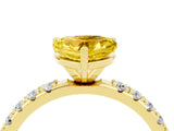 Yellow gold Heart Cut Yellow Sapphire Solitaire Pavé Band with Four-Prong Setting_28