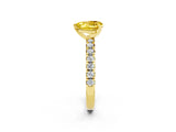 Yellow gold Heart Cut Yellow Sapphire Solitaire Pavé Engagement Ring with Round Band and Prong Setting_15