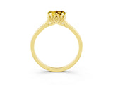 Yellow gold Heart Cut Yellow Sapphire Solitaire Ring with Flower Prong Setting and Classic Band_39