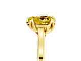 Yellow gold Heart Cut Yellow Sapphire Solitaire Ring with Flower Prong Setting and Classic Band_41