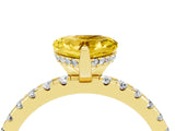 Yellow gold Heart Cut Yellow Sapphire Solitaire Ring with Pavé Band and Four-Prong Setting_64