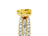 Yellow gold Heart Cut Yellow Sapphire Solitaire Ring with Pavé and Channel Set Band_29