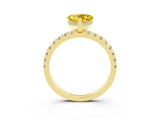 Yellow gold Heart Cut Yellow Sapphire Solitaire Ring with Round  Pavé Band and Four-Prong Setting_39