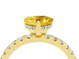Yellow gold Heart Cut Yellow Sapphire Solitaire Ring with Round  Pavé Band and Four-Prong Setting_40