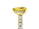 Yellow gold Heart Cut Yellow Sapphire Solitaire Ring with Round  Pavé Band and Four-Prong Setting_41