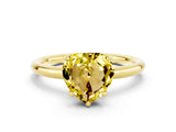 Yellow gold Heart Cut Yellow Sapphire Solitaire Ring with Thin Band and Four-Prong Setting_24