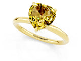 Yellow gold Heart Cut Yellow Sapphire Solitaire Ring with Thin Band and Four-Prong Setting_25