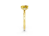 Yellow gold Heart Cut Yellow Sapphire Solitaire Ring with Thin Band and Four-Prong Setting_26