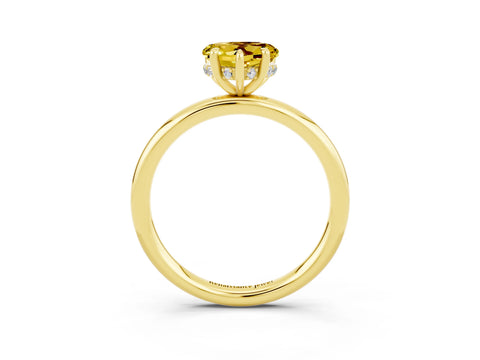 Yellow gold Heart Cut Yellow Sapphire Solitaire Ring with Thin Band and Four-Prong Setting_27