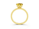 Yellow gold Heart Cut Yellow Sapphire Solitaire Ring with Thin Band and Prong Setting_15