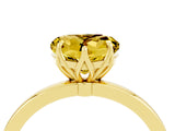 Yellow gold Heart Cut Yellow Sapphire Solitaire Ring with Thin Band and Prong Setting_16