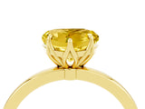 Yellow gold Heart Cut Yellow Sapphire Solitaire Ring with Thin Band and Prong Setting_28