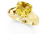 Yellow gold Heart Cut Yellow Sapphire Solitaire Ring with Wide Band and Prong Setting_25