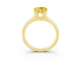 Yellow gold Heart Cut Yellow Sapphire Solitaire Ring with Wide Band and Prong Setting_27