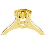Yellow gold Heart Cut Yellow Sapphire Solitaire Ring with Wide Band and Prong Setting_28