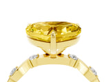 Yellow gold Heart Cut Yellow Sapphire Solitaire Twisted Band with Round  Accents and Prong Setting_16